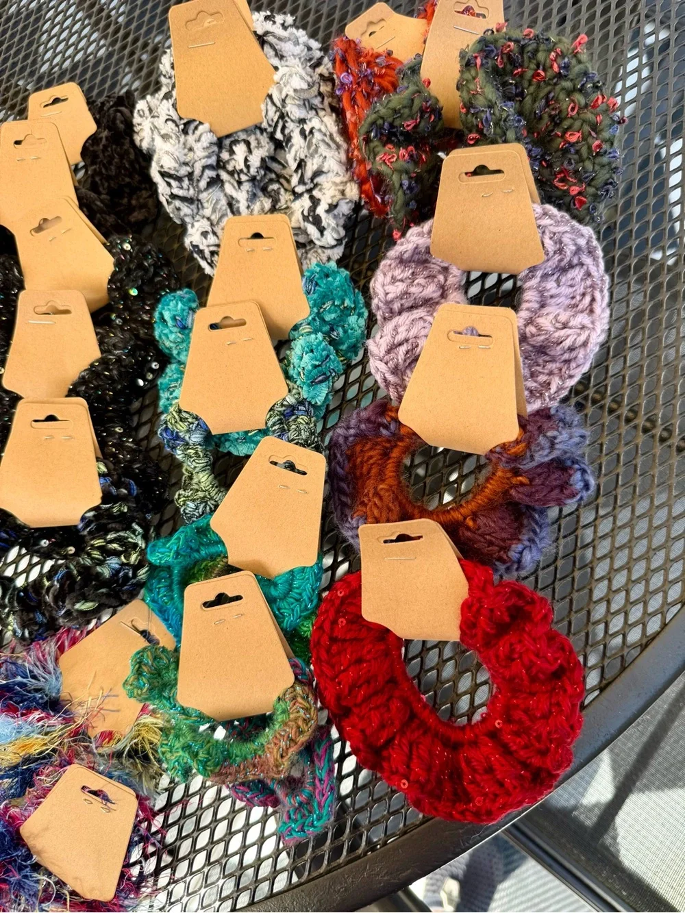 Bundle of 30 Handmade Multicolor Scrunchies - Women Accessories